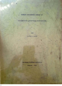 Image of Hindu Dharma Abad 21: Kesejahteraan Global Bagi Umat Manusia