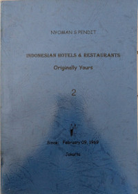 Image of Indonesian Hotels & Restaurants Originally Yours II