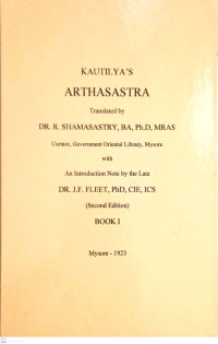 Image of Kuautilya's Arthasastra (Book I)