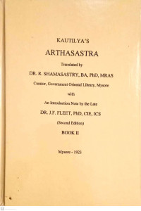 Image of Kuautilya's Arthasastra (Book II)