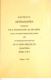 Image of Kuautilya's Arthasastra (Book IV & V)
