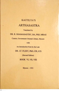 Image of Kuautilya's Arthasastra (Book VI, VII, VIII)