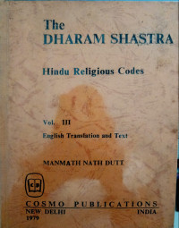 Image of The Dharam Shastra : Hindu Religious Codes Vol 3