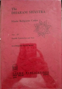 Image of The Dharam Shastra : Hindu Religious Codes Vol 4