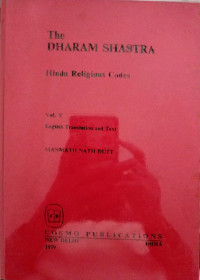 Image of The Dharam Shastra : Hindu Religious Codes Vol 5