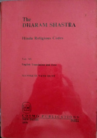 Image of The Dharam Shastra : Hindu Religious Codes Vol 6